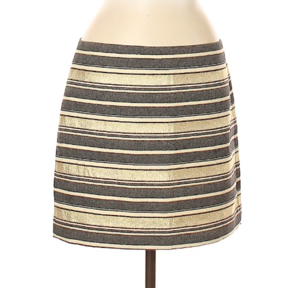 J Crew Metallic Striped Skirt
